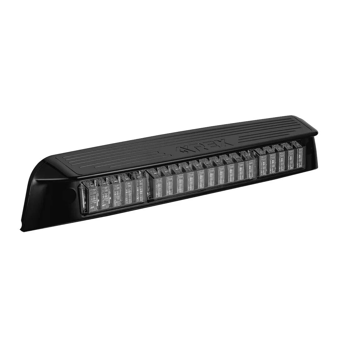 220086 – ALPHAREX USA Center High Mount Stop Light, Clear/ Smoked Polycarbonate Lens Red Brake Light/ White Reverse L...